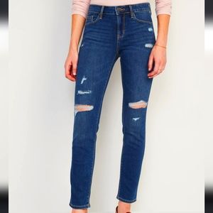 NWOT Mid-Rise Power Slim Straight Ripped Jeans for Women